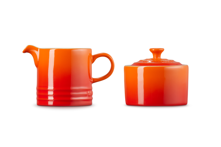 Le Creuset Milk Jug and Sugar Pot set Orange